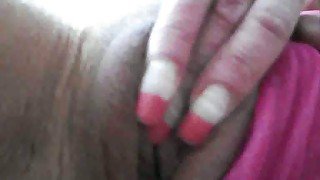 Hot closeup video of my chubby wife petting her fat gaping pussy