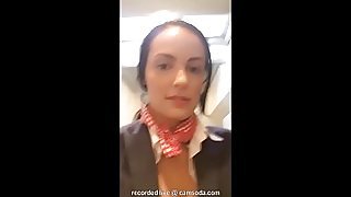 Flight attendant uses in-flight wifi to cam on camsoda!