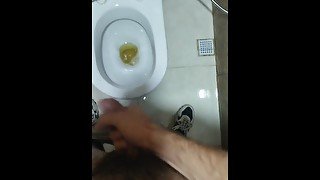 masturbate and cum in the club toilet