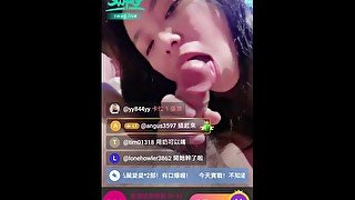 Taiwan Girl does blowjob and got fucked in Live Show  Go search swag.live @amyabby