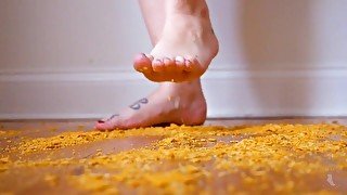 Cracker Crush - Making a snack for my foot slave!