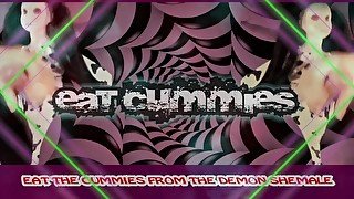 The Demon Shemale Mesmerizes you to wank and eat your cum cum