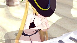 Hornet at the Beach - Azur Lane - 3D Hentai / Koikatsu