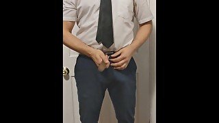 DADDY JERKS COCK IN MY ROOM AFTER WORK!