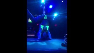 Stripper twerking on pole