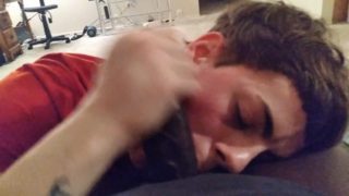 Sucking bbc daddy while gf is at work