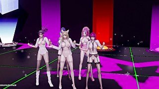 Chung Ha - Snapping striptease Ahri, Akali, Kaisa, Evelynn, Seraphine KDA 3D erotic dance