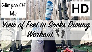 view of feet in socks during workout (foot fetish) - GlimpseOfMe