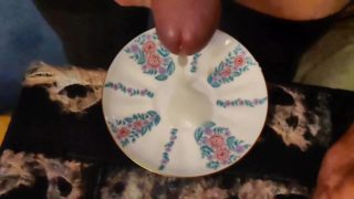 Delicious cum from a plate