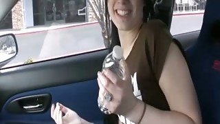 Amazing erotic solo with my GF fondling herself in a car