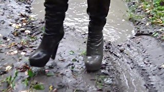 girl bin wet boots