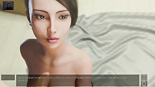 Girl sucks guy's cock until he cums on her face - 3D porn - cartoon sex