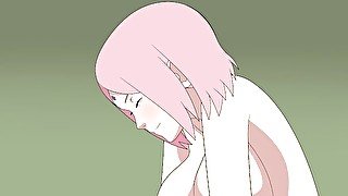 Sakura and Sasuke sex Naruto Young Kunoichi Hentai Anime Animation Blowjob tits pussy creampie cum