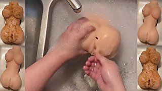 Part 2 of Slutty Dirty Silicone Doll that NEEDS to be cleaned ASMR