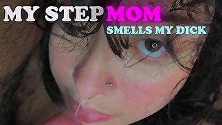 My stepmom smells my dick