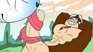 DONKEY KONG FUCKS BOO LITTLE PUSSYHOLE! Rule34 Animation