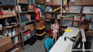 Tattooed brunette slut fucks in the library