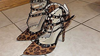 Girlfriend Leopard Heels Cummed