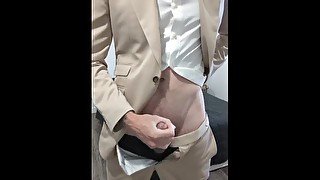 Jerking off in a suit