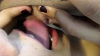 She licks pussy and a huge hard clit!