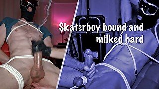 Skaterboy bound and milked hard