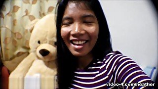 10 Weeks Pregnant Thai teen 18+ Heather Deep Gives Blowjob And Gets Cum In Mouth And Swallows