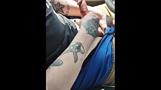 Jerking off while driving around (finish in my fiancee's mouth) loud moaning