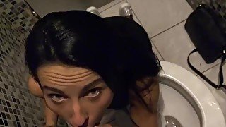 Pov cock sucking in the night club toilet