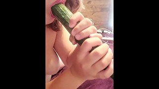 SUCKING OFF A CUCUMBER 🥒  ORAL BLOWJOB