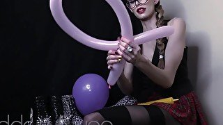 BALLOON PLAYTIME - balloons looning bow to pop balloon popping fetish tease