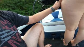 Taking dick from behind on a boat in public (part 1) 