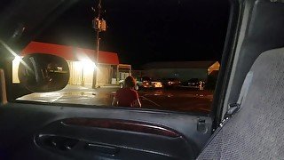 Ex gives blowjob in the parking lot after work