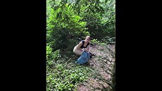 Nervous Slut Pisses In Public Park