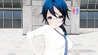 3D HENTAI Schoolgirl and her wanted to suck my dick after lesbian games