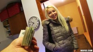 Sugar golden-haired Czech Karol is sucking cock hard