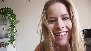 Innocent teen 18+ begs for my cum. Amateur big ass blonde whore with Lilly Ford