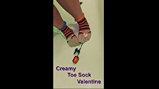 Creamy Toe Sock Valentine