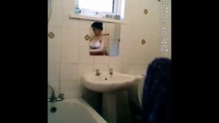 Desi milf in bathroom