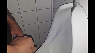 Sucking straight guy in public bathroom