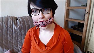 Hot Librarian In Glasses Self Bondage Gagged 1080p