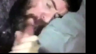 Sexy bearded guy sucks big hairy dick