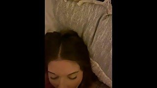 Girlfriend gives me blowjob and swallows my load POV