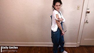 Girl Next Door Babysitter Rips & Destroys Jeans Overalls, Non-nude, Fetish