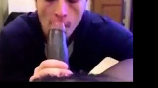 dude enjoys sucking a big black cock