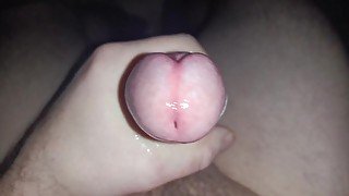 Closeup masturbation uncut cock