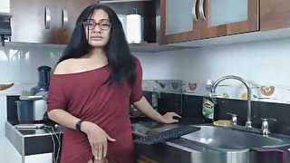 Nerdy ladyboy Flashing large wang And butthole