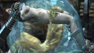 3D animated chained and fucked by water monster