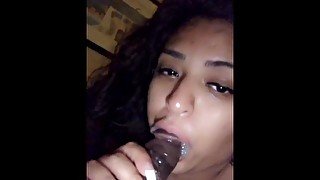 Latina giving some sloppy ass mouth