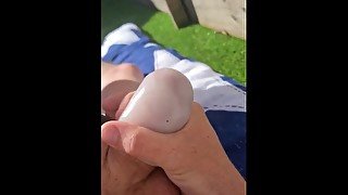 Garden wank with egg