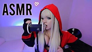 ASMR Spider Girl *ear licking, ear eating* 3DIO  ASMR AMY B